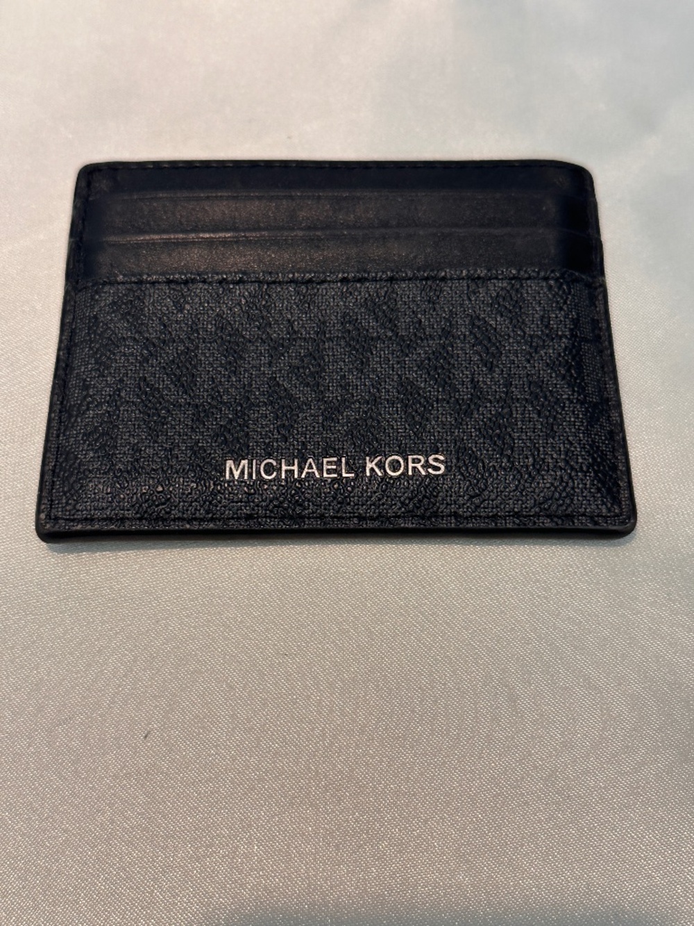 Michael Kors Black Signature Logo Card Holder Wallet